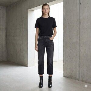 Acne Studios Black Jeans Row Loose Crop Minimalist Scandi Designer Denim 29
